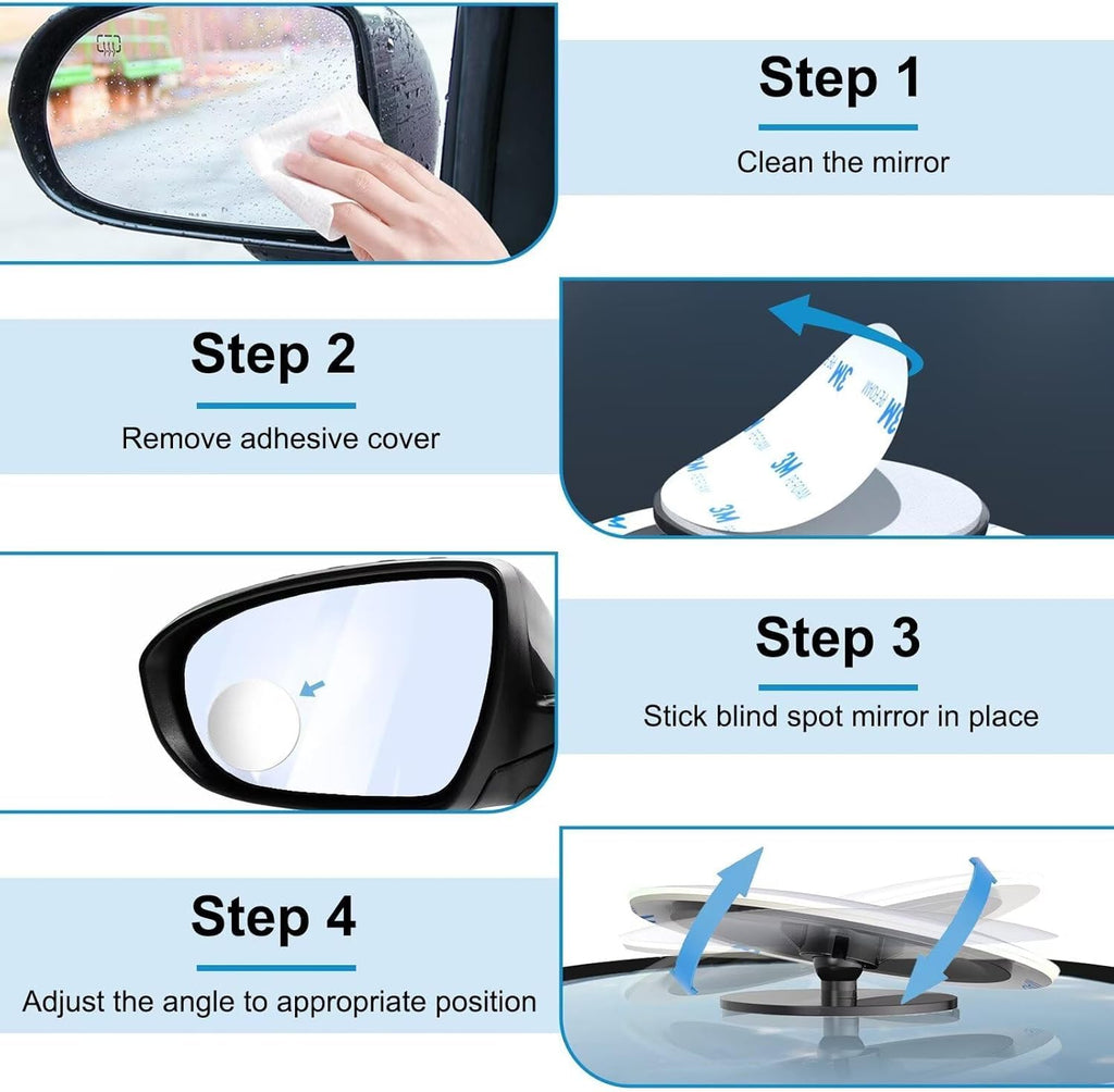360-Degree Adjustable Blind Spot Mirrors