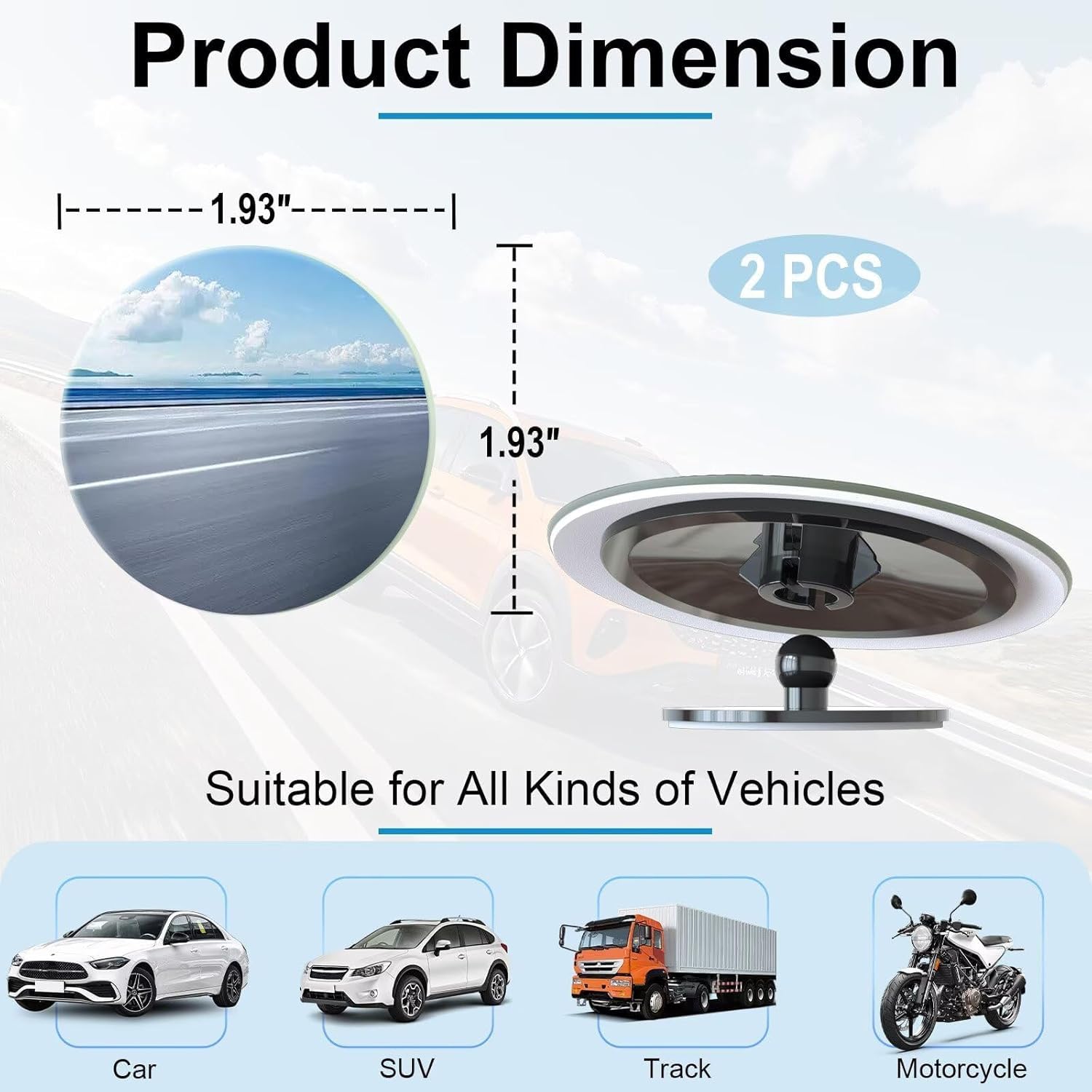 360-Degree Adjustable Blind Spot Mirrors