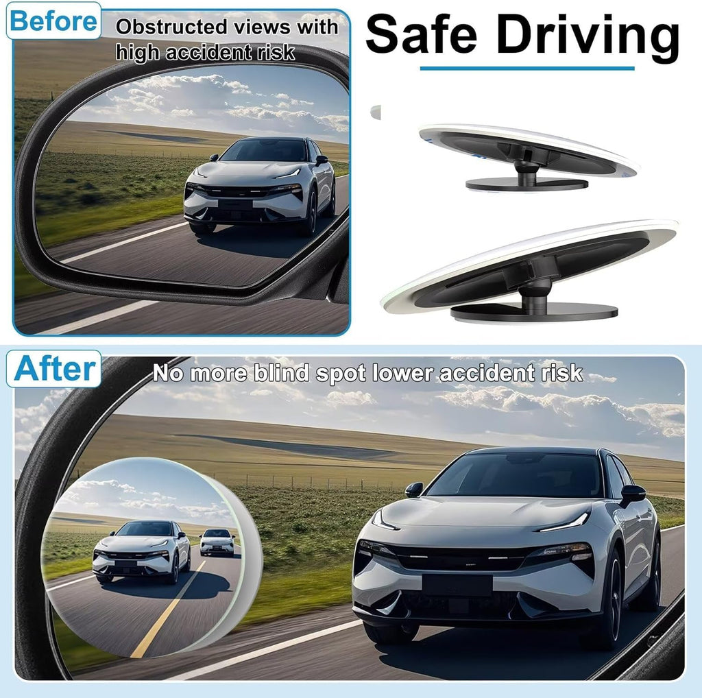 360-Degree Adjustable Blind Spot Mirrors