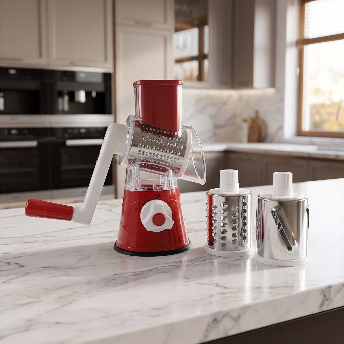 Manual Rotary 3-Drum Vegetable Grater