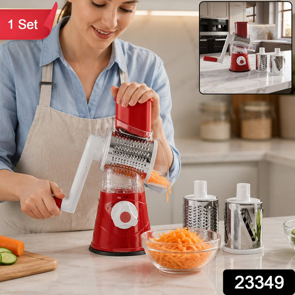 Manual Rotary 3-Drum Vegetable Grater