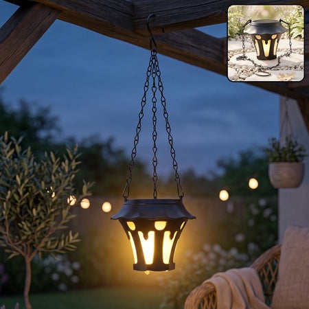 Solar Powered Hanging Lantern for Garden, Balcony & Outdoor Decor