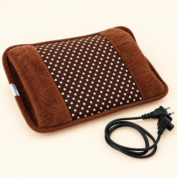 Rechargeable Electric Hot Water Bag – Soft Velvet Heating Pad for Pain Relief & Winter Warmth